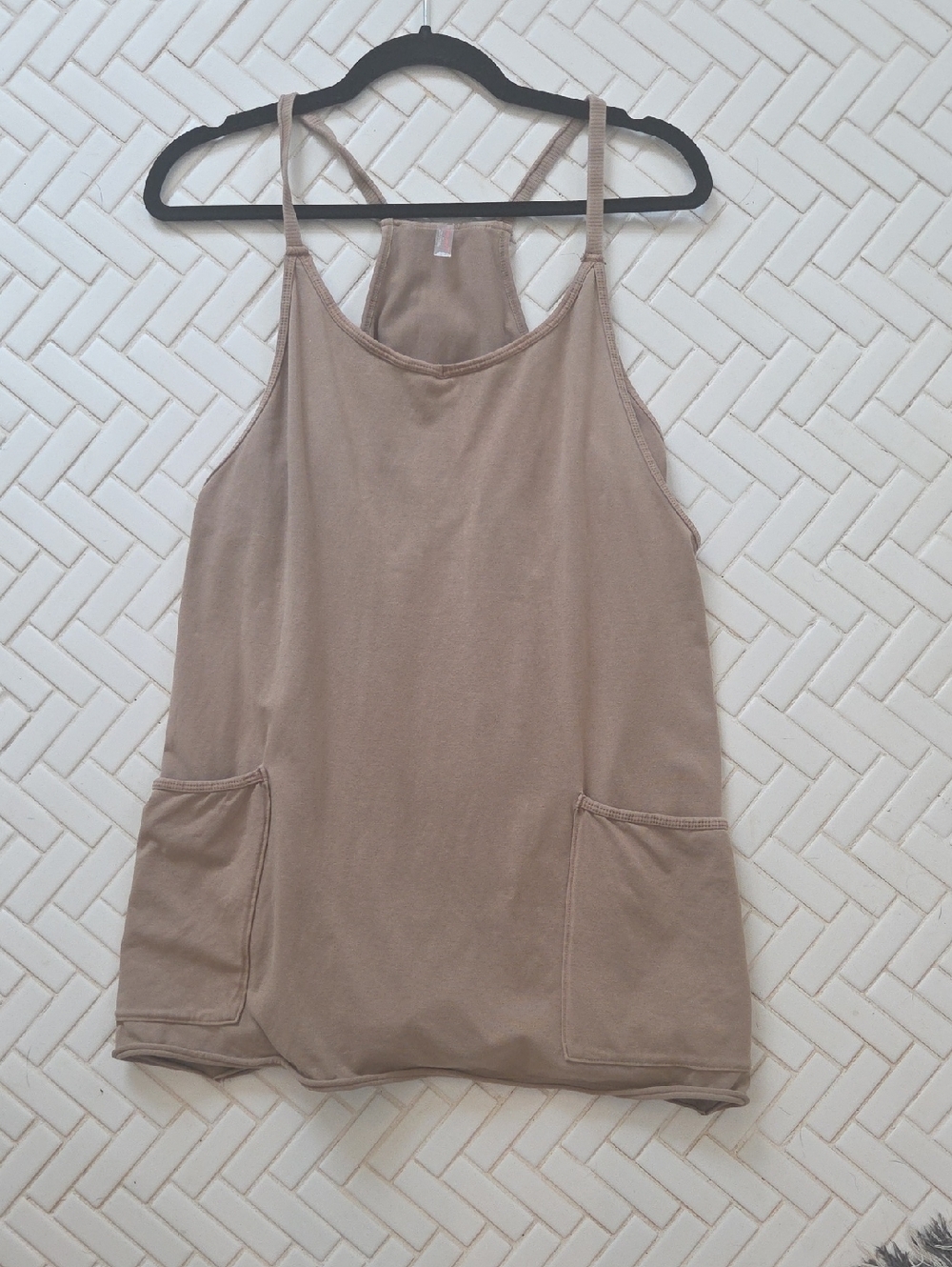 Free People FP Movemnt Hot Shot Mini Dress Size Small Mocha Latte Color